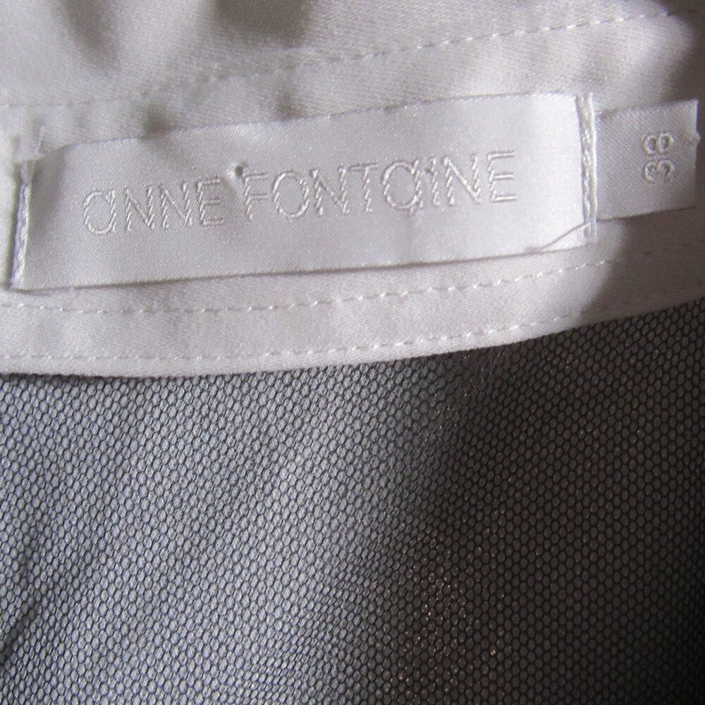 Anne Fontaine Black White Scalloped Mesh Sheer Center Blouse 38 US 6 - Picture 4 of 7